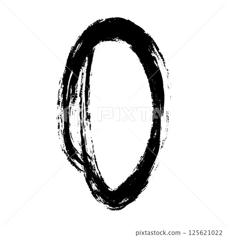Hand-drawn brush strokes and doodle lines, oval and circular marker highlights, sketchy pen and pencil scribbles for underline or emphasis. Flat vector illustration isolated on white background. 125621022
