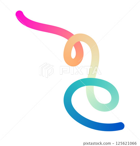 Abstract wavy gradient lines with fluid ribbon shapes, colorful 3D pattern, geometric and organic design elements. Flat vector illustration isolated on white background. 125621066
