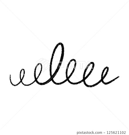 Flexible coil spring spiral. Thin wire curves in bouncing zigzag shapes. Flat vector illustration isolated on white background. 125621102