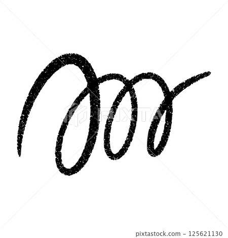 Flexible coil spring spiral. Thin wire curves in bouncing zigzag shapes. Flat vector illustration isolated on white background. 125621130