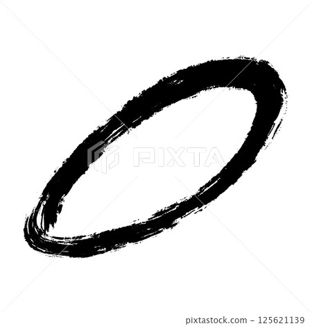 Hand drawn oval and circular doodle lines with brush, pen, and marker strokes. Sketch-style highlights and underlines for emphasis. Flat vector illustration isolated on white background. 125621139