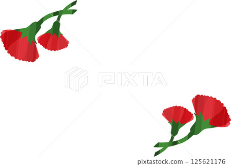 Red carnation corner frame 125621176