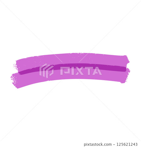 Colorful marker highlight strokes, scribble underlines, cute hand drawn pen lines, green and pink pencil marks, childish doodle elements. Flat vector illustration isolated on white background. 125621243