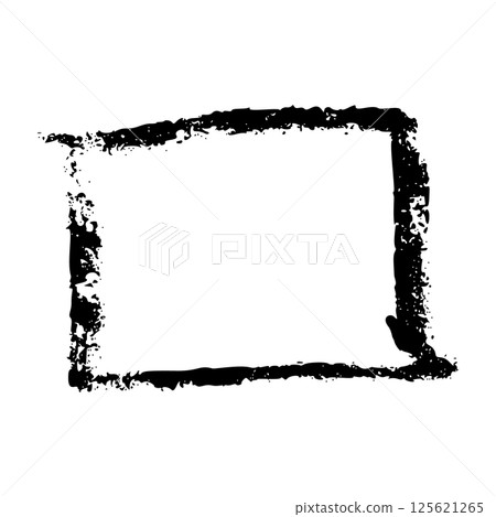 Hand-drawn rectangular frame with rough brush strokes, sketchy pencil and chalk outline, scribbled square border for design. Flat vector illustration isolated on white background. Hand-drawn rectangular frame with rough brush strokes, sketchy pencil and chalk outline, scribbled square border for design. Flat vector illustration isolated on white background. 125621265