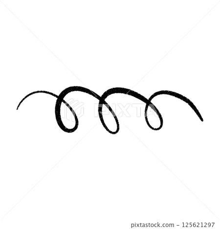 Flexible coil spring spiral. Thin wire curves in bouncing zigzag shapes. Flat vector illustration isolated on white background. Flexible coil spring spiral. Thin wire curves in bouncing zigzag shapes. Flat vector illustration isolated on white background. 125621297