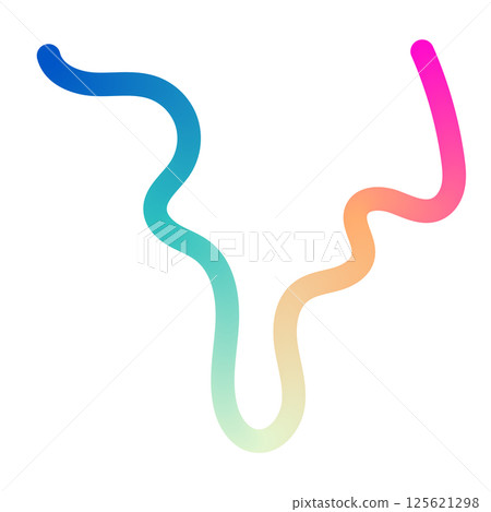 Abstract wavy gradient lines with fluid ribbon shapes, colorful 3D pattern, geometric and organic design elements. Flat vector illustration isolated on white background. 125621298