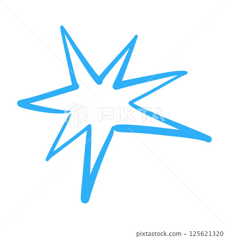 Hand-drawn star icons with crayon texture. Playful sketch elements, brush strokes and scribble patterns. Flat vector illustration isolated on white background. Hand-drawn star icons with crayon texture. Playful sketch elements, brush strokes and scribble patterns. Flat vector illustration isolated on white background. 125621320