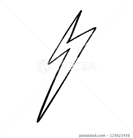 Lightning thunderbolt pictogram outline. Power logo with electric flash energy. Flat vector illustration isolated on white background. Lightning thunderbolt pictogram outline. Power logo with electric flash energy. Flat vector illustration isolated on white background. 125621438