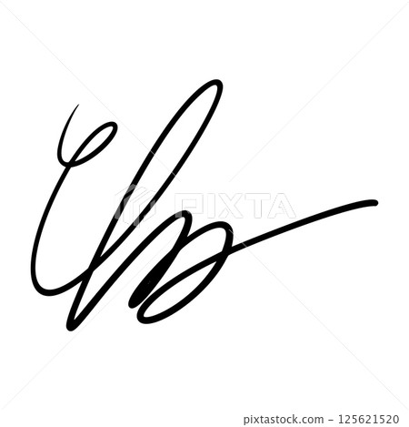 Handwritten signature name sign with random letter forms. Fake autograph for contract or document use. Flat vector illustration isolated on white background. Handwritten signature name sign with random letter forms. Fake autograph for contract or document use. Flat vector illustration isolated on white background. 125621520