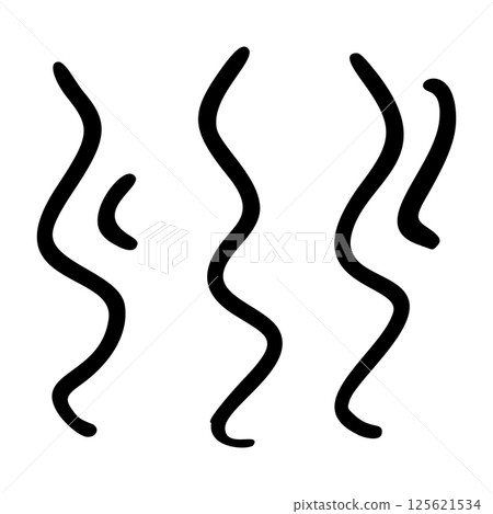 Comic movement lines and expressive shapes with fun graphic effects. Hand-drawn cartoon elements including arrows, marks, and brush strokes. Flat vector illustration isolated on white background. 125621534