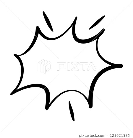 Doodle comic text in pop art speech balloons. Cartoon chat frames with burst dialog clouds. Flat vector illustration isolated on white background.text, comic, cartoon, doodle, speech, vector, chat, 125621585