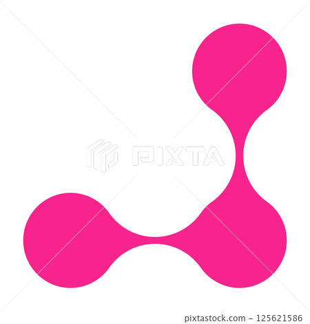 Pink circle blob connect pattern. Organic morphing shapes and logo dots. Flat vector illustration isolated on white background. 125621586