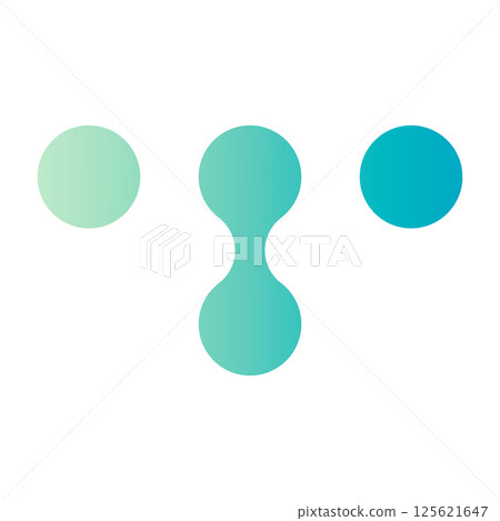 Molecular dot connect pattern with metaball shapes. Abstract fluid morphing paterns. Flat vector illustration isolated on white background. 125621647