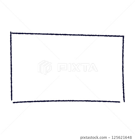 Hand drawn rectangular frame with rough brush strokes, sketchy pencil and marker border, scribbled square box outline. Flat vector illustration isolated on white background. 125621648