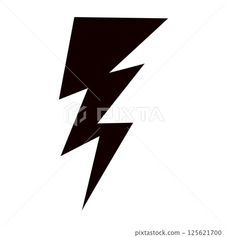 Thunder hand style comic energy flash. Drawn lightning bolt electric icon. Flat vector illustration isolated on white background. 125621700