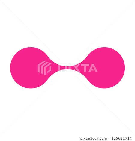 Pink circle blob connect pattern. Organic morphing shapes and logo dots. Flat vector illustration isolated on white background. 125621714