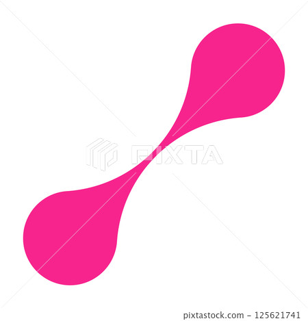 Pink circle blob connect pattern. Organic morphing shapes and logo dots. Flat vector illustration isolated on white background. 125621741