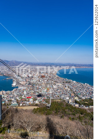 Hakodate scenery on a clear day as seen from the Mount Hakodate Ropeway Hakodate scenery on a clear day as seen from the Mount Hakodate Ropeway 125622014