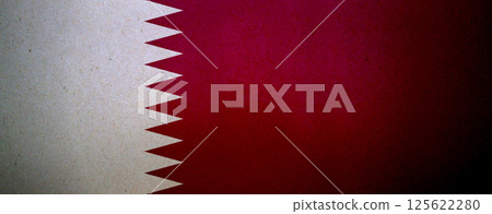 Flag of Qatar on a paper Flag of Qatar on a paper 125622280