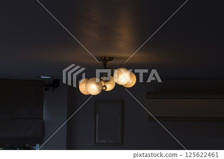 Round house lamp indoors circle electric bedroom 125622461