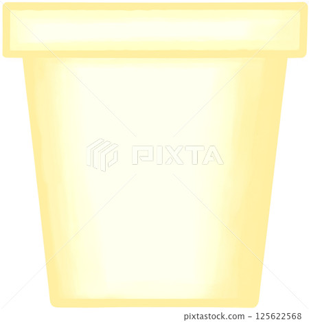 Lovely style and colors of a yellow ceramic terracotta pot for grow plant. 125622568