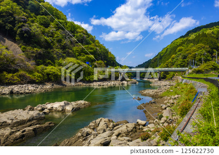 Seta River with fresh greenery Seta River with fresh greenery 125622730