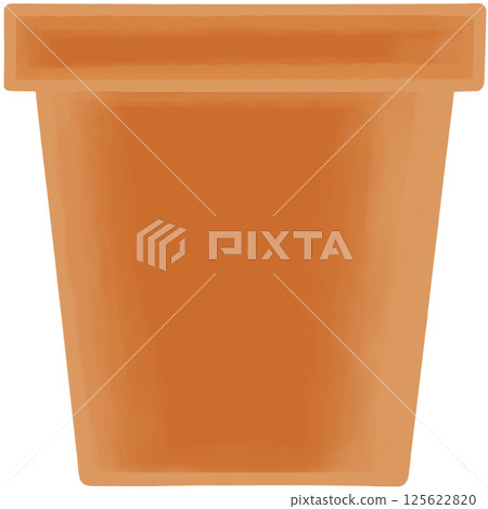 Lovely style and colors of a brown ceramic terracotta pot for grow plant. 125622820