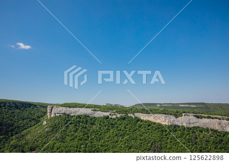 landscape on green forest and blue sky from the top of the mountain landscape on green forest and blue sky from the top of the mountain 125622898