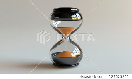 Hourglass as time passing concept for business deadline Hourglass as time passing concept for business deadline 125623221