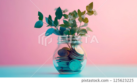 Concept of saving money and economic growth 125623225
