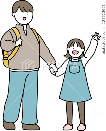 爸爸和女孩出去 125623691