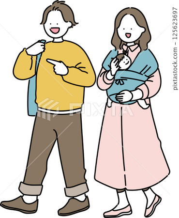 Parents and babies going out_cute Parents and babies going out_cute 125623697