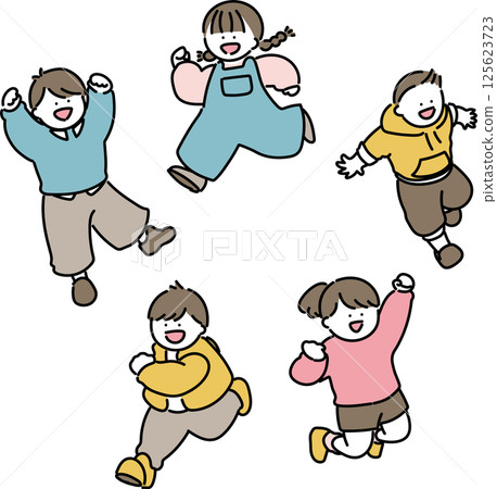 孩子們精力充沛地跑來跑去設定（小） 125623723
