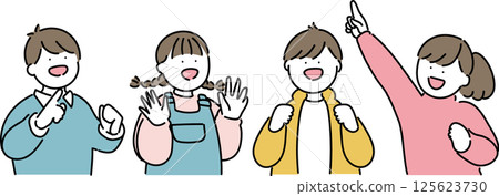 Children looking up 125623730