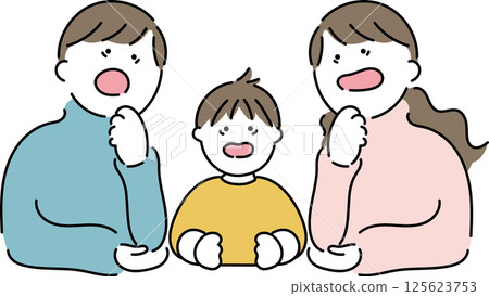 Parents and boy "surprised" 125623753