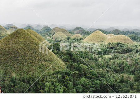 Stunning views of Chocolate Hills. Beautiful landmark Stunning views of Chocolate Hills. Beautiful landmark 125623871