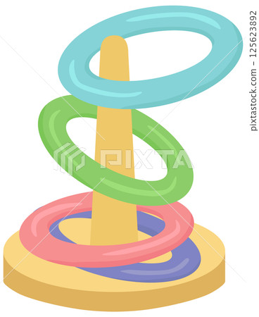 彩色鐵環插畫向量素材 125623892