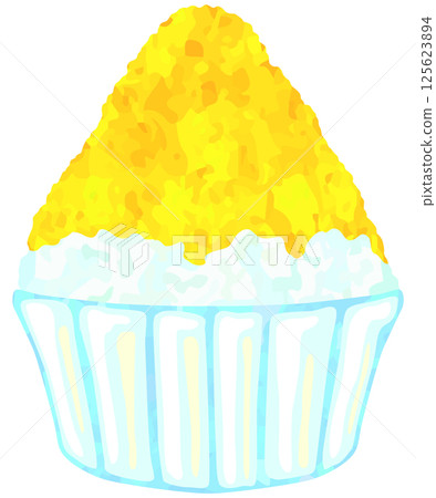 Shaved ice illustration Lemon syrup Vector material Shaved ice illustration Lemon syrup Vector material 125623894