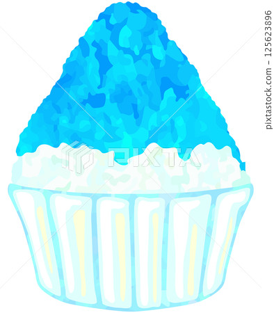 刨冰插畫藍色夏威夷向量素材 125623896