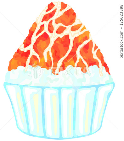 Shaved ice illustration, condensed milk and strawberry vector material Shaved ice illustration, condensed milk and strawberry vector material 125623898