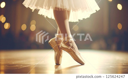 Dancing ballerina and pointe shoes 5 125624247