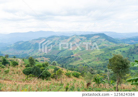 Landscape view of mountains at Chiang Mai Province North of Thailand. Landscape view of mountains at Chiang Mai Province North of Thailand. 125624384