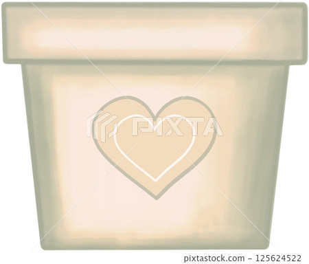 Lovely style and colors with hearts pattern of creamy ceramic or terracotta pot for growing plants. Lovely style and colors with hearts pattern of creamy ceramic or terracotta pot for growing plants. 125624522
