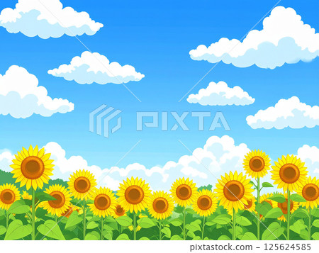 藍天和向日葵領域 125624585