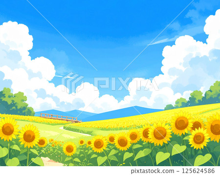 藍天和向日葵領域 藍天和向日葵領域 125624586