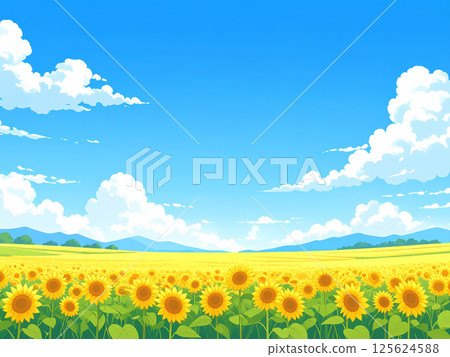 藍天和向日葵領域 藍天和向日葵領域 125624588