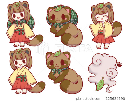 浣熊女孩套裝 125624690