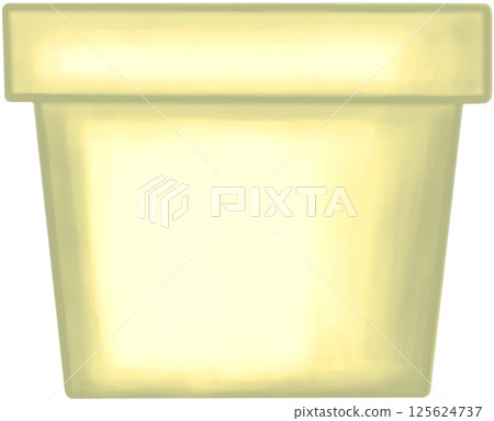 Lovely style and colors of a yellow ceramic or terracotta pot for growing plants. 125624737