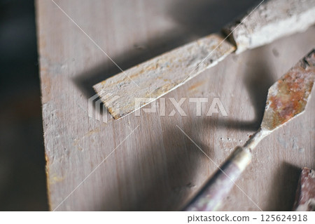 Close up Tools for forming clay on background Close up Tools for forming clay on background 125624918