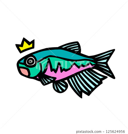 A simple illustration of a surprised minnow A simple illustration of a surprised minnow 125624956